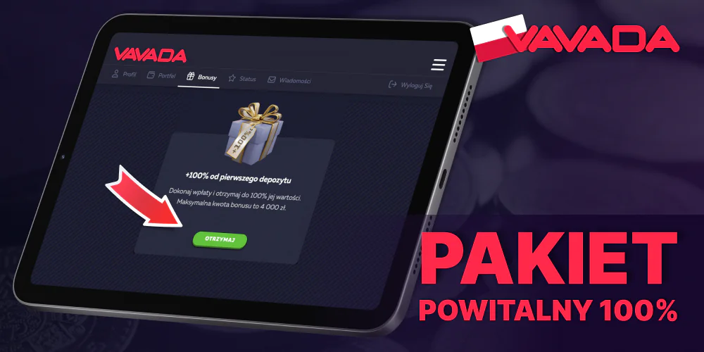 Bonus +100% za pierwszą wpłatę dla nowych graczy Vavada