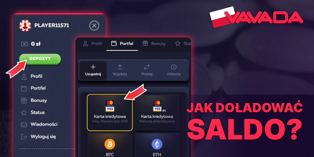 Jak doładować saldo na Vavada dla graczy z Polski