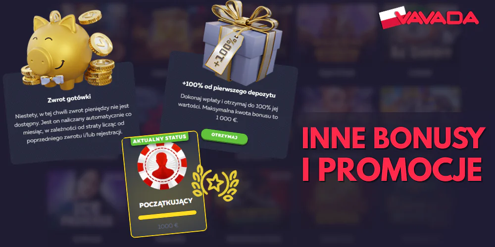 Przeczytaj więcej o innych dostępnych promocjach i bonusach od Vavada