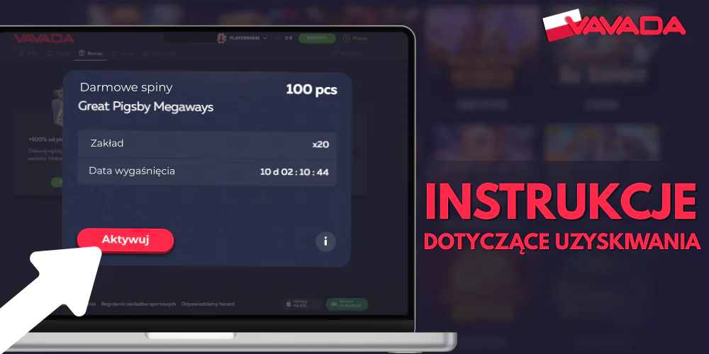 Krok po kroku, jak zdobyć darmowe spiny od Vavada