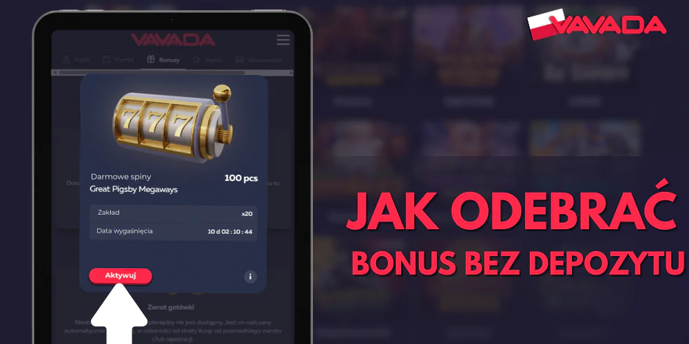 Instrukcje dotyczące otrzymania bonusu bez depozytu w Vavada