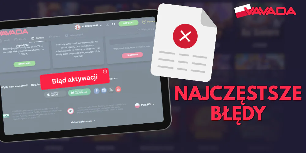 Błędy, których należy unikać podczas korzystania z bonusu powitalnego Vavada